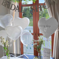 18インチwedding dayホワイトハートバルーン结婚式装饰bridalshower独身パーティーバルーン