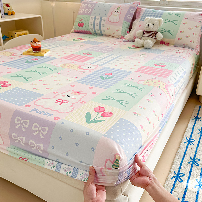 2025 nueva sábana de algodón pequeña fresca funda protectora de colchón de algodón de una sola pieza cubierta de cama para niños dormitorio 2025 nueva