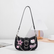 跨境正品新款千禧辣妹星星法棍腋下包Kitty单肩包可爱斜挎包小众