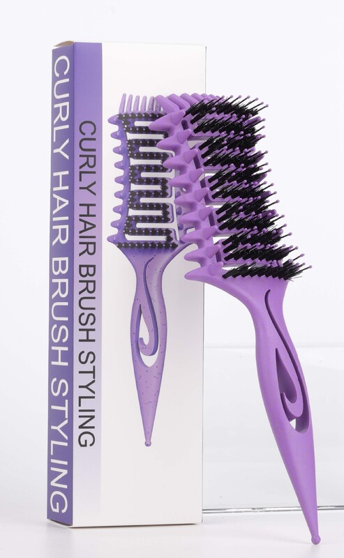 跨境弹跳梳卷曲梳排骨梳temu热销麦秸秆梳define styling brush|undefined