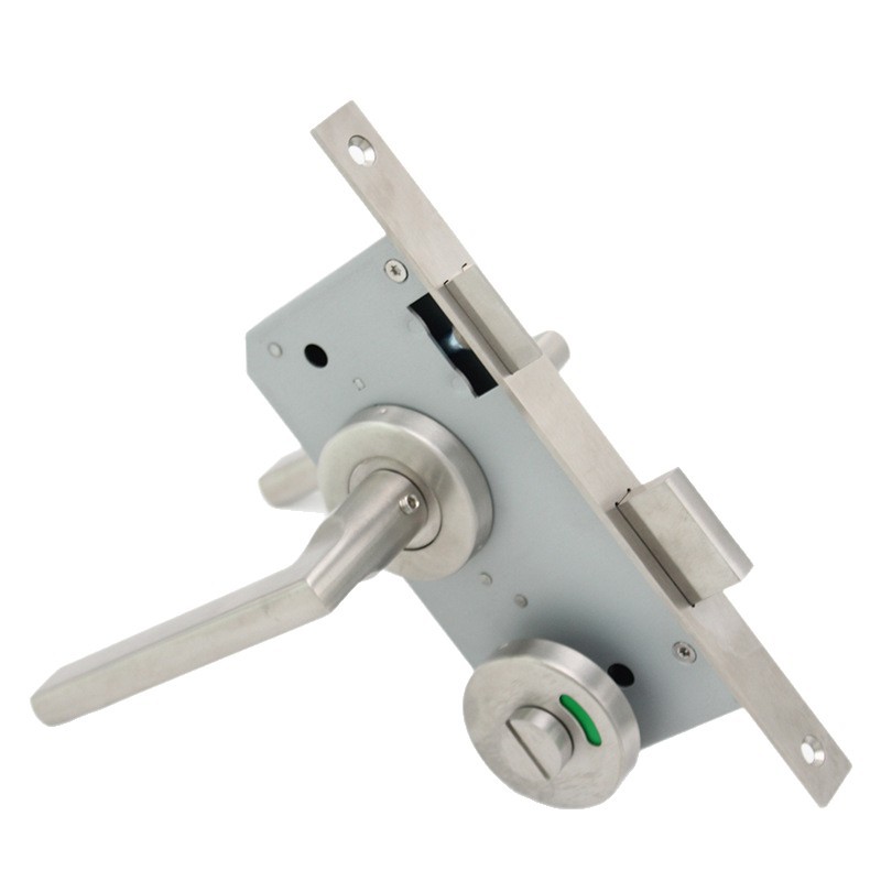 Cerradura indicadora separada de baño personalizada de acero inoxidable indicadora roja y verde cerradura de mano cerradura de puerta de partición de baño público