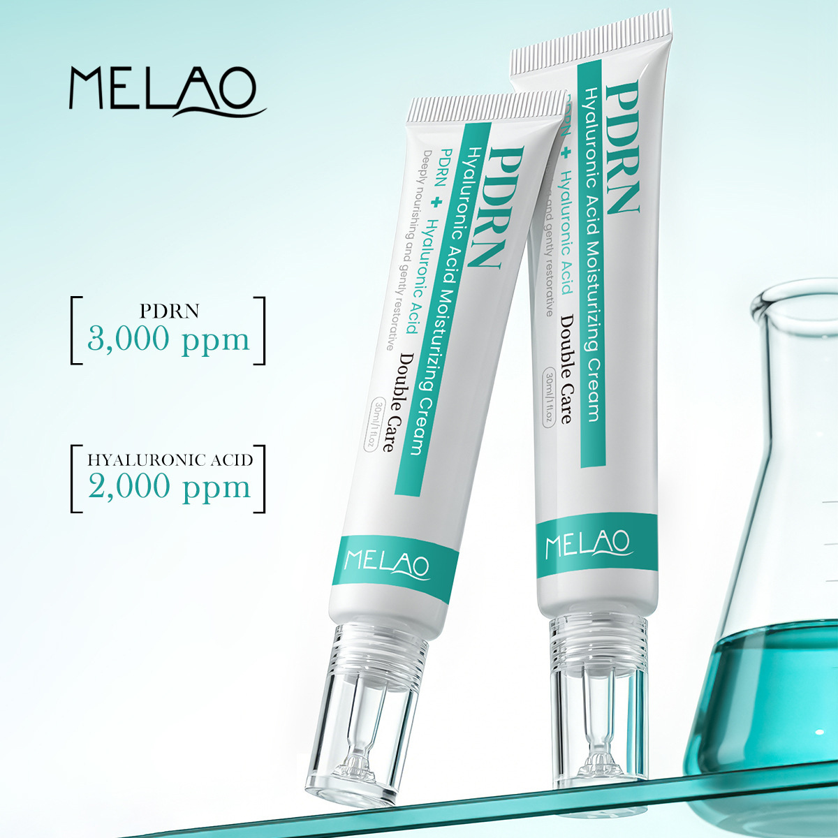 MELAO跨境现货PDRN透明质酸保湿霜双重锁水滋润肌肤面部润肤霜