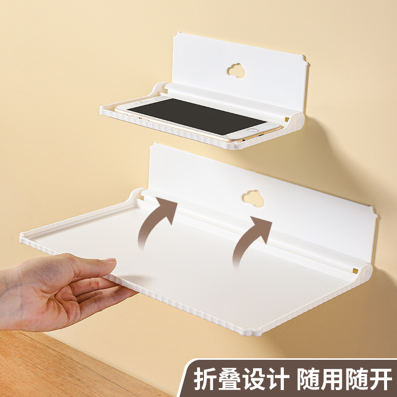 Foldable Storage Rack Wall-Mounted Foldableing Board Bathroom Storage Clothes Bathroom Storage Wall-Mounted Punch-Free Storage Rack