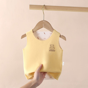 Autumn New Kidsren's Color-Changing Vests for Boys and Girls, Warm-Changing Seamless Vests for Kidsren and Middle-Aged Kidsren with Cartoon Patterns