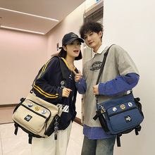 中学生潮男单肩袋拎书袋初中生高中生补习手提袋少女补课斜挎包袋