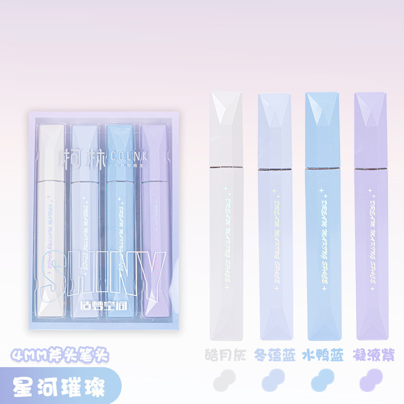 La nueva pluma flash de Colin, la marca fluorescente brillante, la cuenta de mano brillante, el polvo de oro brillante, los puntos clave de los trazos de arena movediza de hadas