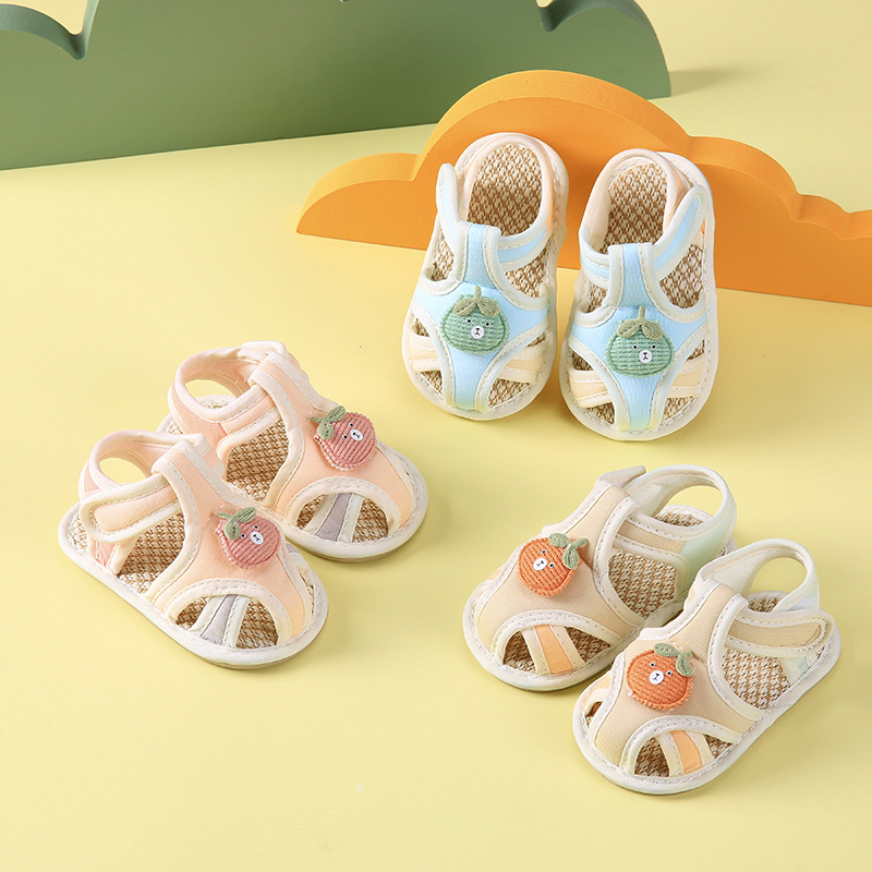婴儿凉鞋0-1岁防滑软底学步童鞋批发魔术贴步前鞋新生幼儿宝宝鞋