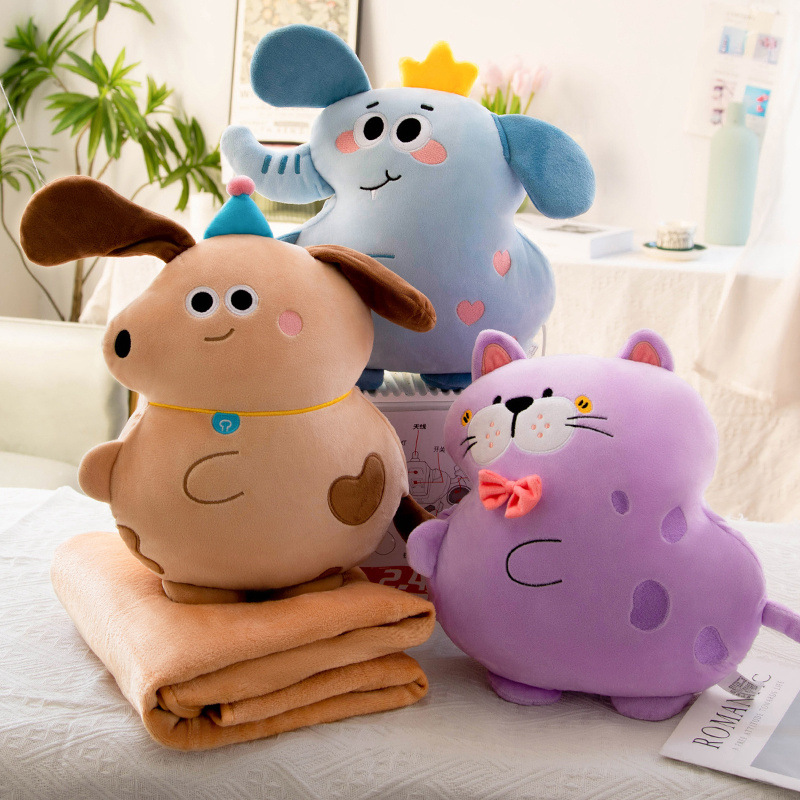 Dual-purpose colchón de almohada transfronteriza, manta de almohada de vehículo, manta de franela 2 en 1, almohada de siesta gruesa