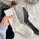 Grey Socks Women's Ins Trendy Spring and Autumn Mid-Autumn Socks Pure Cotton Japanese Style Ballet Style Matching German Training Shoes Loosely Stacked Socks