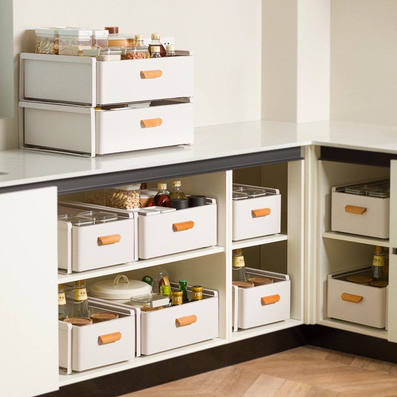 Kitchen sink storage rack seasoning dishes pull-out storage box pool storage rack cabinet pull basket layered rack