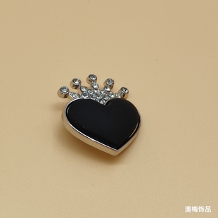 Spring New Girls Princess Shoes Peach Heart Decorative Shoes Flower Shoe Buckle Accessories Diamond Love Alloy Buckle Hair Accessories