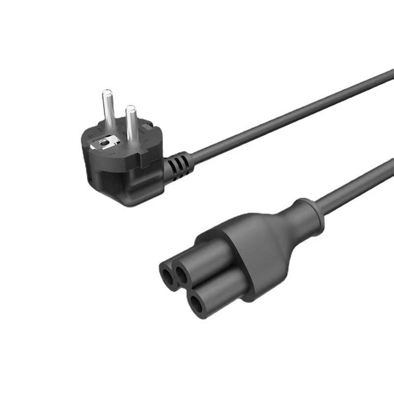 European standard three-plug power cord elbow U-shaped small household appliance standard French-German with C5 plum tail rice cooker adapter