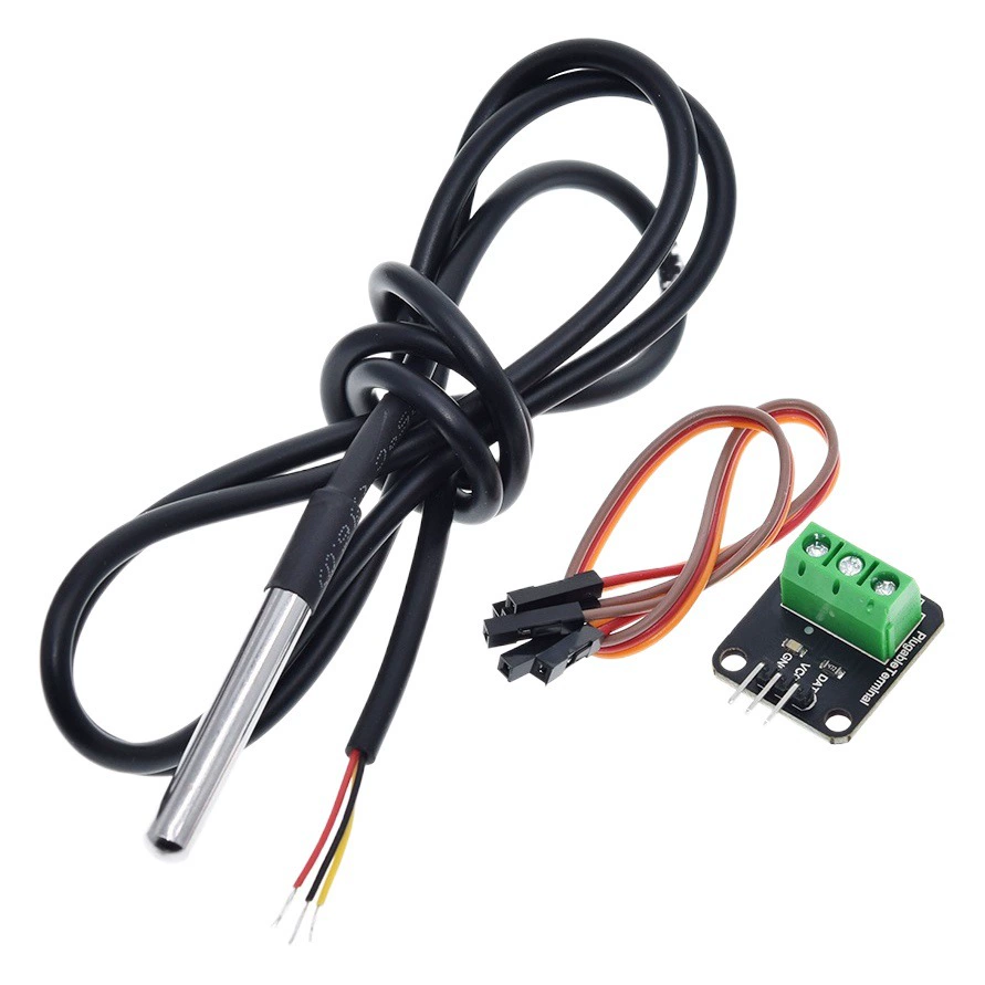 DS18B20 водонепроницаемый модуль датчика температуры цифровой термометр клеммный адаптер модуль с проводом