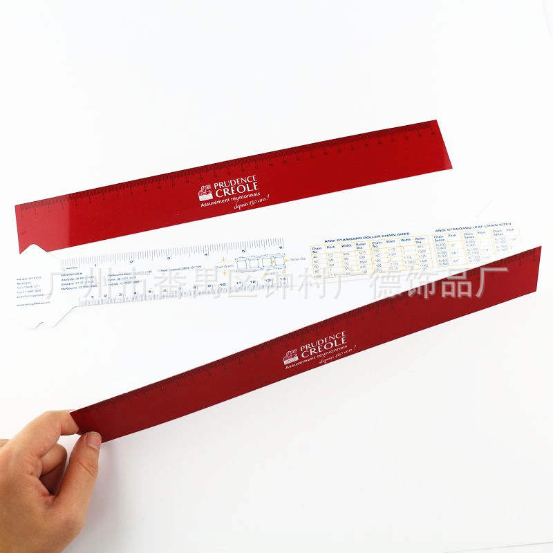 厂家定做彩色印可弯薄款30*3cm长尺子 广告促销活动宣传赠品尺子