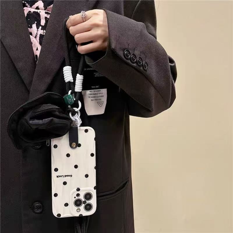 Punto de onda de nicho para iphone15 bolso diagonal 16ProMax funda para teléfono móvil 13 Apple 14P hombres y mujeres 16