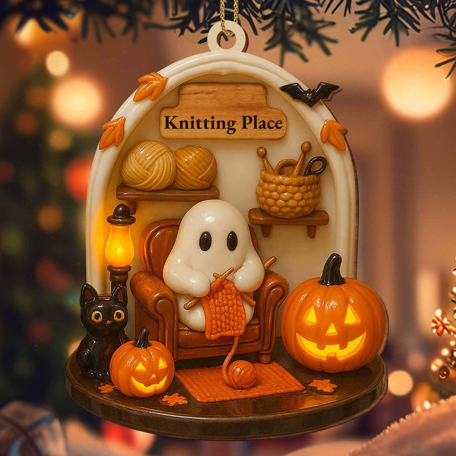 2025 transfronterizo personalizado Halloween lectura fantasma acrílico decoración plana colgante Halloween lista