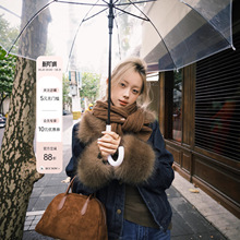 8uioio《巴恩冬令》毛毛领牛仔外套女秋冬2025年新款加厚短款上衣