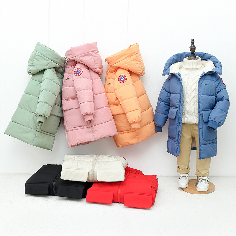 Children's Cotton Jacket 2021 Autumn/Winter New Boys Down Cotton Coat Girls Baby Thick Cotton Parka Foreign Trade Warm Cotton Jacket