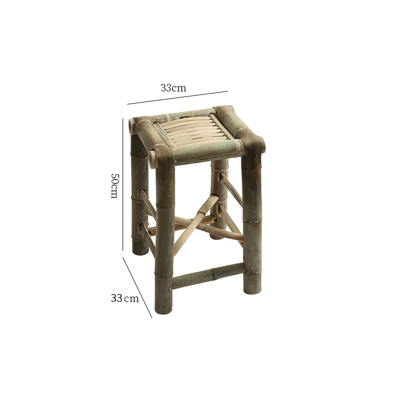 Fábrica directa silla de bambú silla de respaldo hecha a mano vieja silla de bambú tejido de caña silla casera pequeño taburete de bambú adulto bambú image 13
