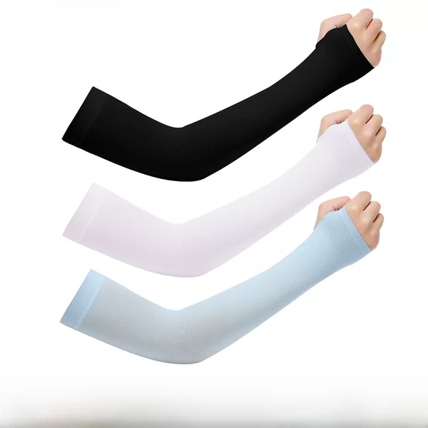 Cross-border Sun Protection Ice Sleeve New Upgraded Outdoor Riding Ice Silk Arm Fishing Anti-mosquito Solid Color Sleeve Sweat Absorbing Breathable