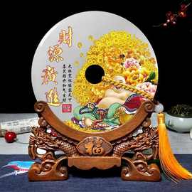 汉白玉平安扣摆件客厅玄关酒柜 汉白玉扣家居乔迁新居开业礼品