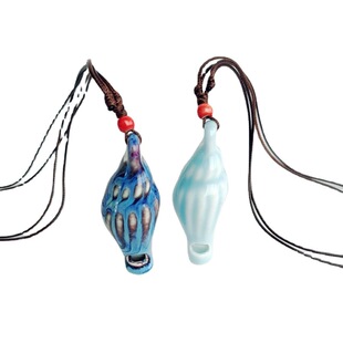 New Large Conch Ceramic Whistle Necklace Pendant Female Student Best Friend Gift Jingdezhen Ceramic Jewelry