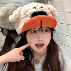 秋冬季保暖搞怪卡通棒球帽甜美可爱保暖百搭可爱小狗吐舌头鸭舌帽