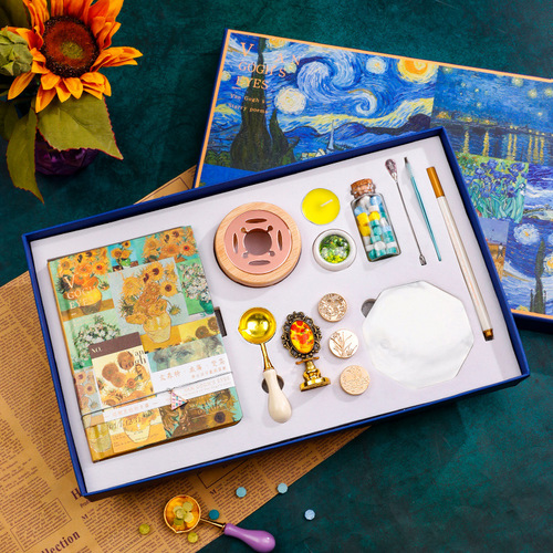 Fire paint seal gift box wholesale oil painting fire paint wax particle set complete set of envelope sealing wax Valentine's Day college entrance examination gift