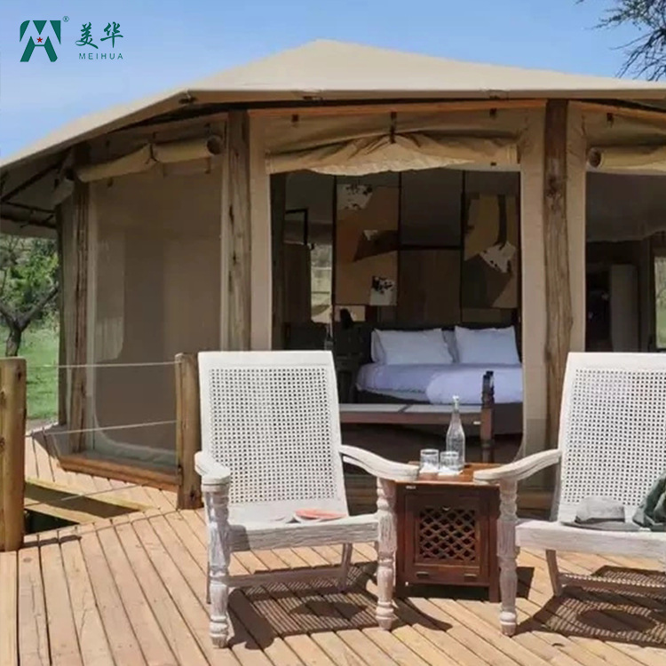 Tienda de Campaña de Lujo con Techo Inclinado, Atracción al Aire Libre, Camping de Lujo, Fabricante de Campamentos Poligonales, Sombrilla Plegable de Ocio