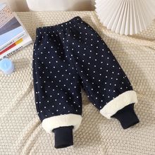 女童2025新款加絨保暖冬季洋氣森系碎花波點百搭休閑褲韓版寬松褲