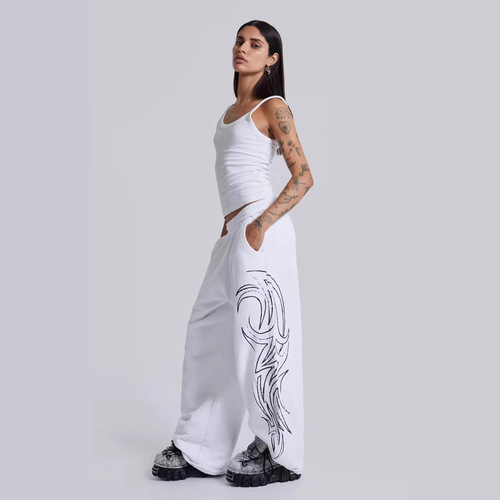 Vintage American Streetwear Jaded London Trend Print Loose Wide Leg Straight Leg Casual Sweatpants