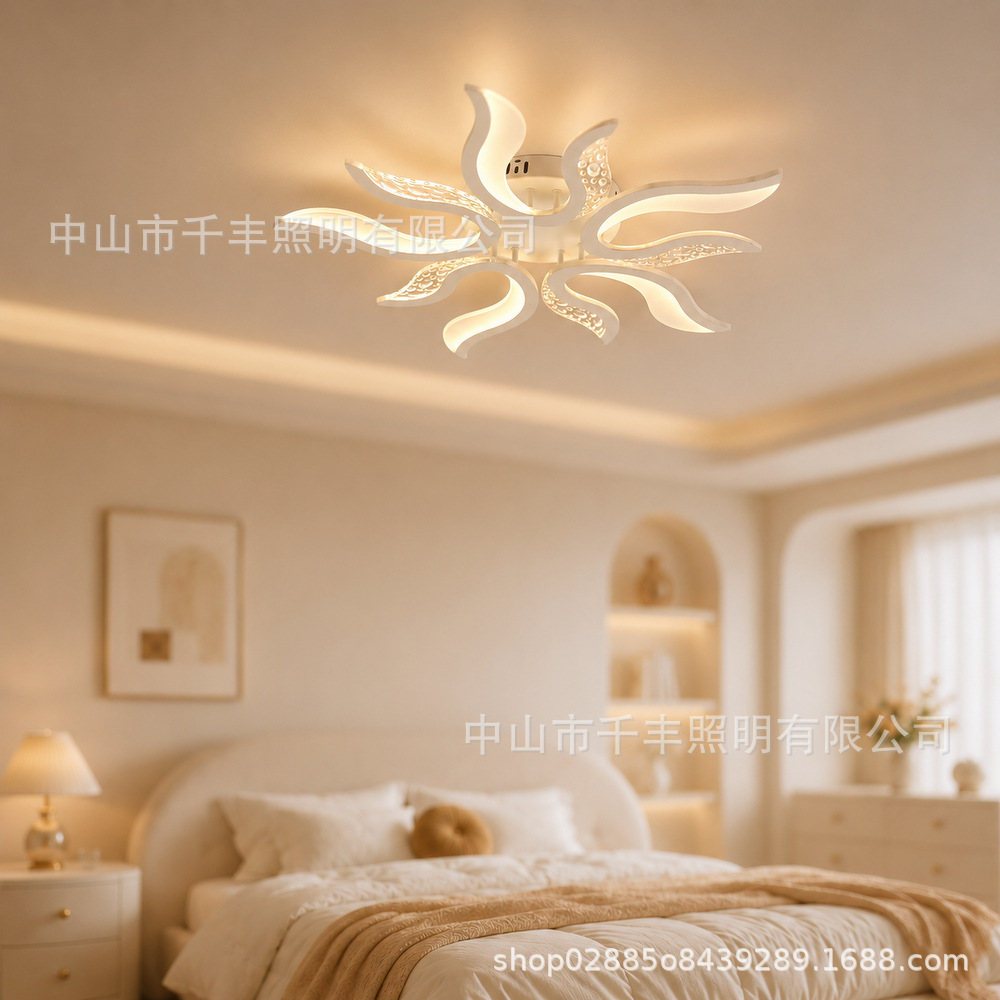 Lámpara de sala de estar LED minimalista transfronteriza iluminación de techo artística moderna atmósfera hotelera creativa iluminación de dormitorio