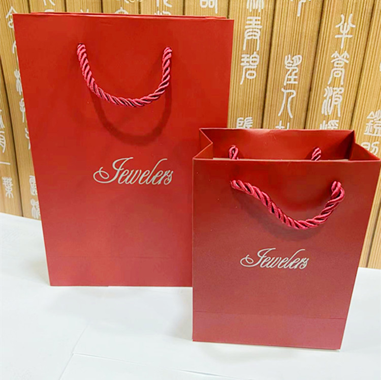 Dark Red English Silver Lettering Handbag, Jewelry Tote Bag, Gift Jewelry Bag Wholesale in Stock Dark Red English Silver Lettering Handbag, Jewelry Tote Bag, Gift Jewelry Bag Wholesale in Stock