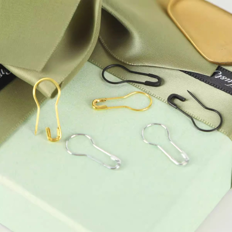 Supply of Gold and Silver Knitted Sweater Marks, Anti-Unlocking Gourd Pins, Pear-Shaped Pins, Black Gourd Pins
