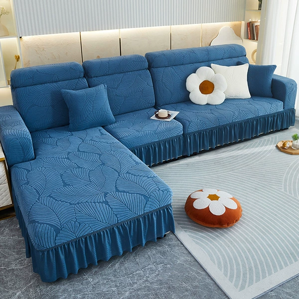 Big Leaf-Aqua ☆ carved velvet supports machine washing and is very convenient