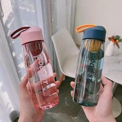 Ins Water Cup for Men and Women, Portable Filter Bottle, On-the-Go Mug, Space Cup, Tea Cup, Anti-Fall with Graduations, Plastic Cup