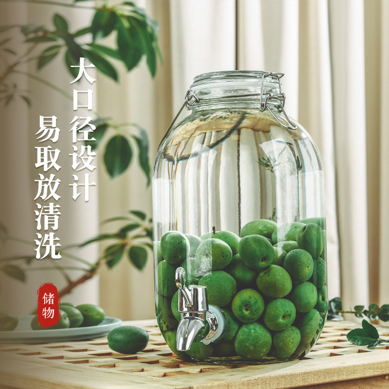卡扣密封罐带提手泡酒罐泡菜坛子泡酒家用酿酒玻璃容器批发行家选