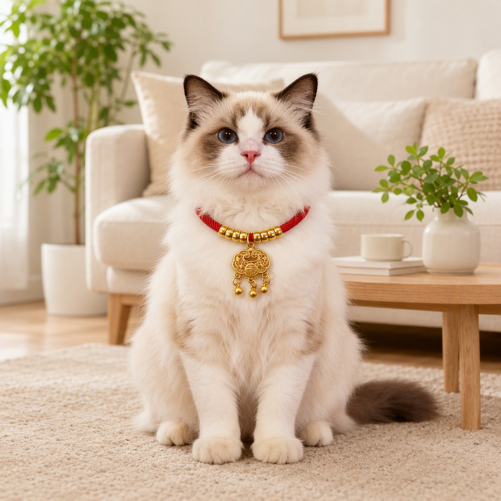 Pet collar for kittens and dogs, necklace with bell, adjustable anti-lost tag for large dogs, engraved gold lock for dogs