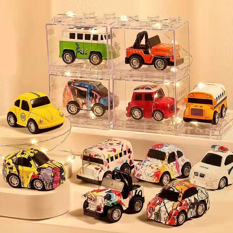 Children's Huili alloy car toy model boys and girls exquisite mini baby cartoon car puzzle fall-resistant