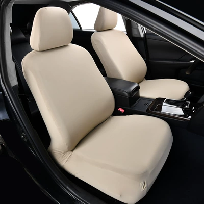 Car seat cover, cushion protector, headrest, seat separate universal cool-touch ice silk driver and passenger seat cushion cover, full coverage (Universal seat cover) - cooling-light-brown-front-row-a-type-seat-cover-1-piece-one-size-fits-all-universal