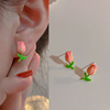 Fashionable universal advanced earrings from pearl with bow, silver needle, flowered, high-quality style, silver 925 sample