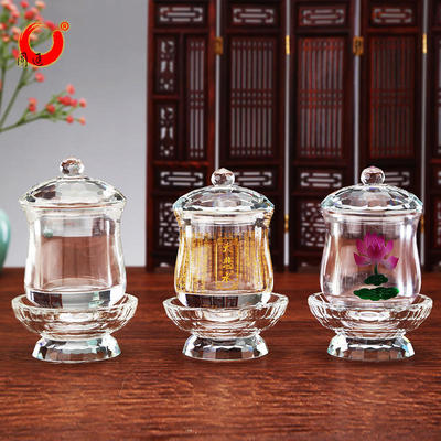 Buddha Decoration make offerings to Buddha Large crystal Compassion a buddism godness guanyin Water St. cups temple