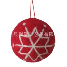 跨境圣诞球挂件8厘米雪花圣诞球玻璃圣诞球金葱粉圣诞球宠物绒球