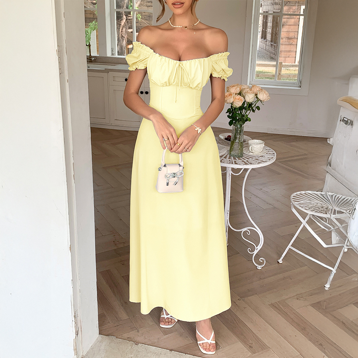 Women's Summer Elegant Short-Sleeve Maxi Dress