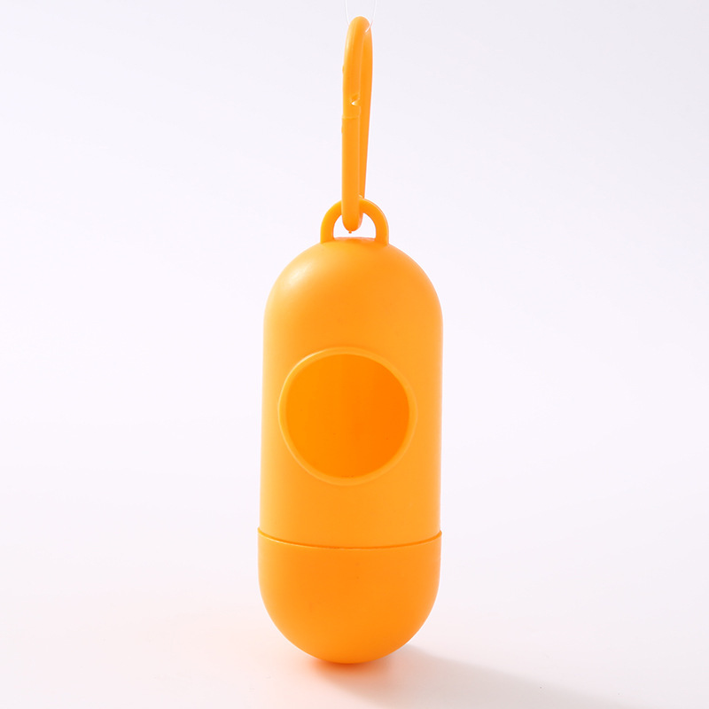 Dispensador de bolsas de basura tipo cápsula portátil para gatos y perros para mascotas que salen a recoger bolsas de basura