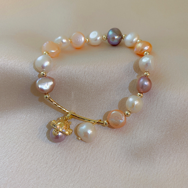 Wholesale Jewelry Pearl Champagne Diamond Cat Bracelet Nihaojewelry display picture 8