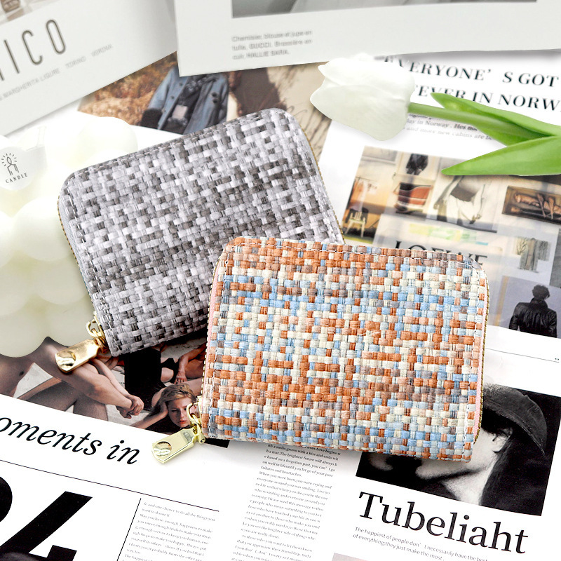 Nueva bolsa de tarjetas de tejido para mujeres de moda europea y americana portaje de tarjetas de órgano bolso de cambio multi-tarjeta de tarjetas de gran capacidad tarjeta de crédito