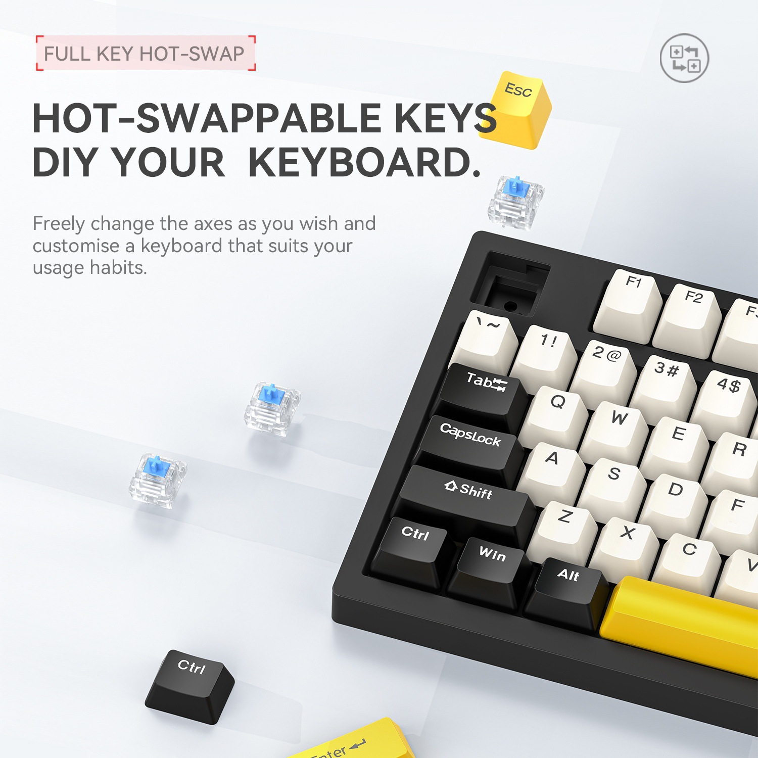 K98 teclado mecánico cableado Qingxian macro definición de juegos de color mixto teclado luminoso separación de alambre teclado mecánico al por mayor