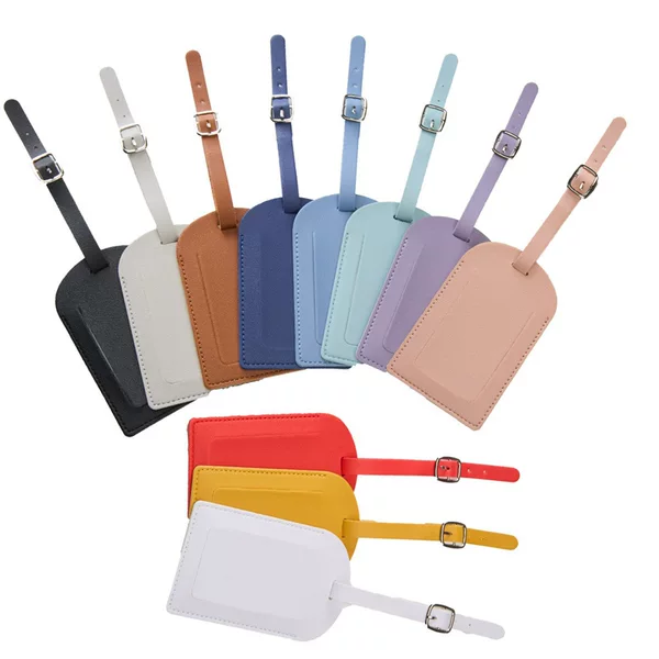 PU Luggage Tag Multicolor Aircraft Boarding Card Creative Suitcase Tag Check-in Leather Flip Luggage Tag