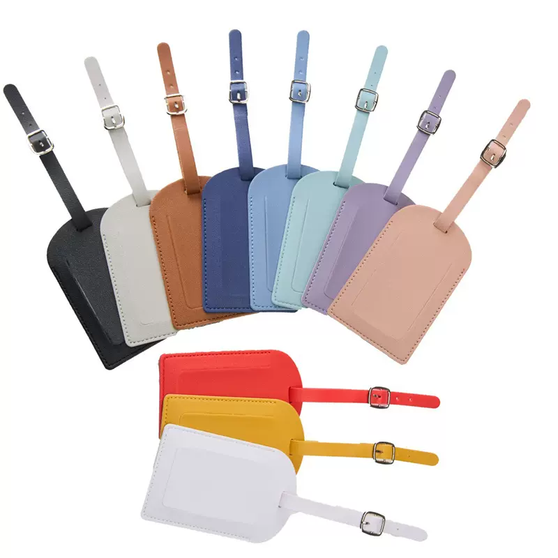 PU行李牌多色飞机登机牌创意旅行箱吊牌托运登机皮革翻盖行李牌